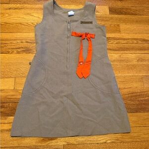 Vintage 70s Girl Scouts of America Dress, Cute Kids Youth Size 8, Uniform
